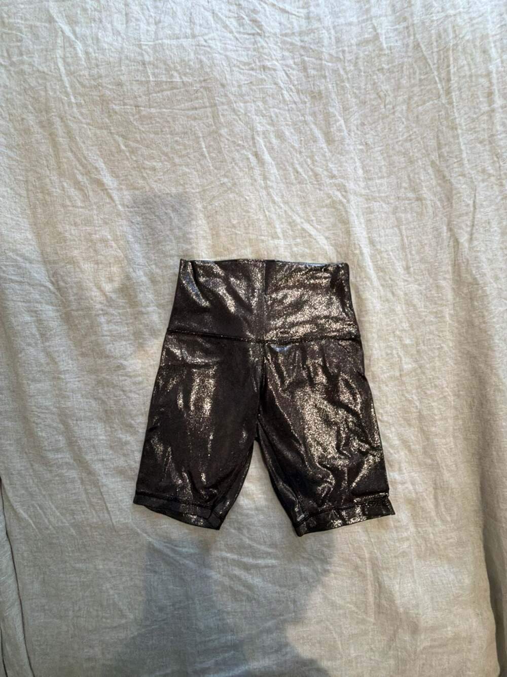 Lululemon Biker Shorts Size 4 Brown Metallic Sparkle